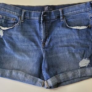 GAP Women's Distressed Blue Jean Shorts